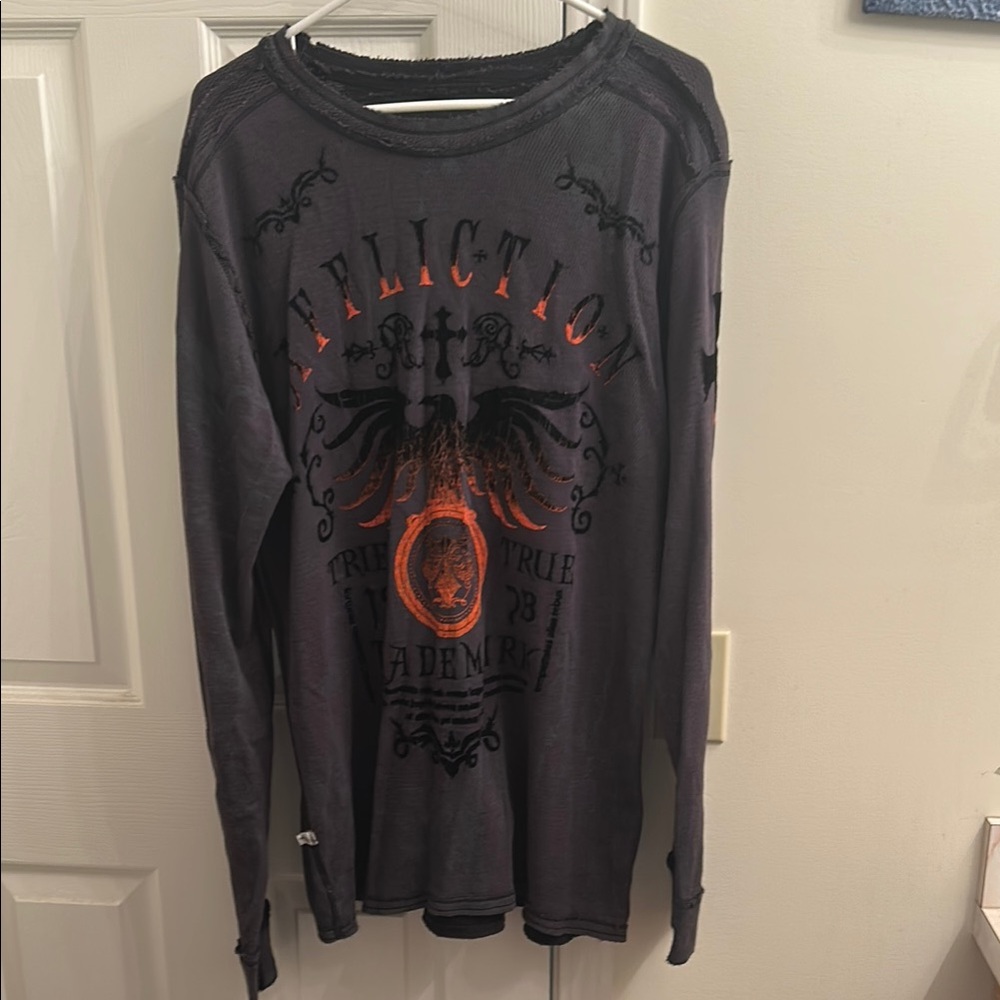 Y2K Affliction Recersib Double Sided Thermal Long Sleeve Shirt - two in one!!
